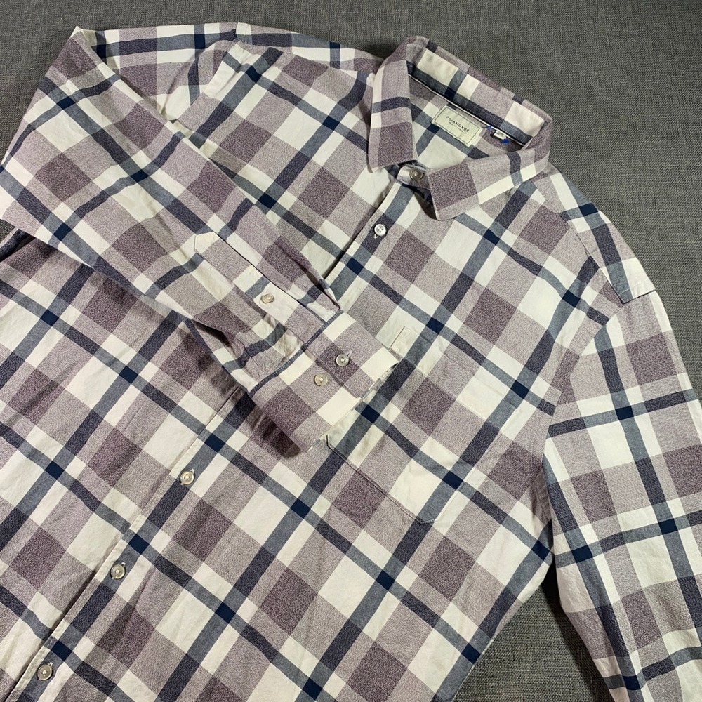 7 Diamonds Madison Blues XXL Plaid Button Down Shirt Menswear